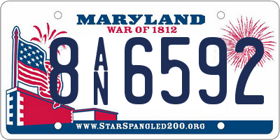MD license plate 8AN6592