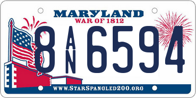 MD license plate 8AN6594