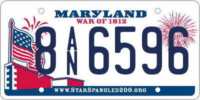 MD license plate 8AN6596