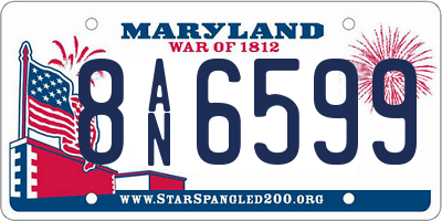 MD license plate 8AN6599