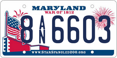 MD license plate 8AN6603