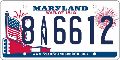 MD license plate 8AN6612