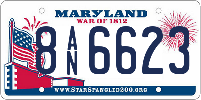 MD license plate 8AN6623