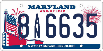 MD license plate 8AN6635