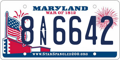 MD license plate 8AN6642