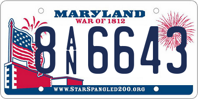 MD license plate 8AN6643