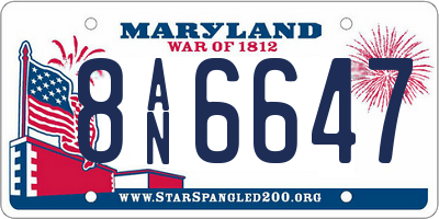 MD license plate 8AN6647