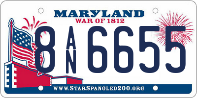 MD license plate 8AN6655
