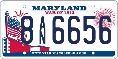 MD license plate 8AN6656