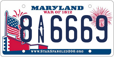 MD license plate 8AN6669