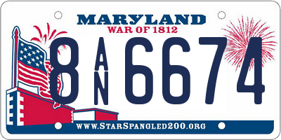 MD license plate 8AN6674