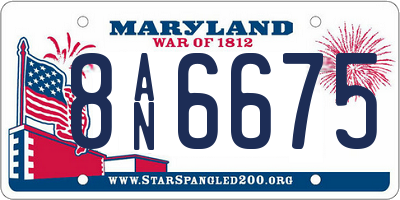 MD license plate 8AN6675