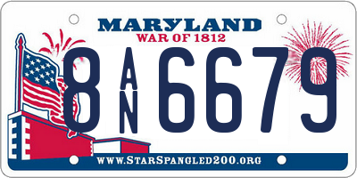 MD license plate 8AN6679