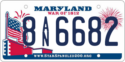 MD license plate 8AN6682