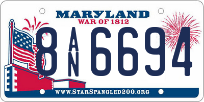 MD license plate 8AN6694