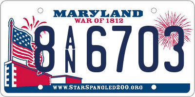 MD license plate 8AN6703