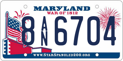 MD license plate 8AN6704