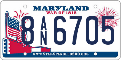 MD license plate 8AN6705