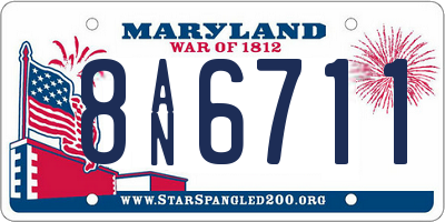 MD license plate 8AN6711