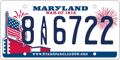 MD license plate 8AN6722