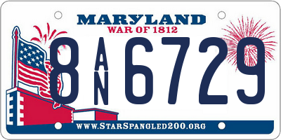 MD license plate 8AN6729