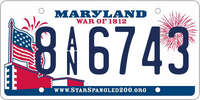 MD license plate 8AN6743