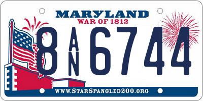 MD license plate 8AN6744