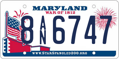 MD license plate 8AN6747
