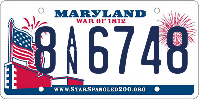 MD license plate 8AN6748