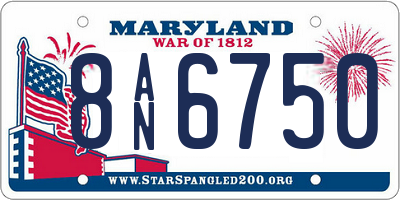 MD license plate 8AN6750