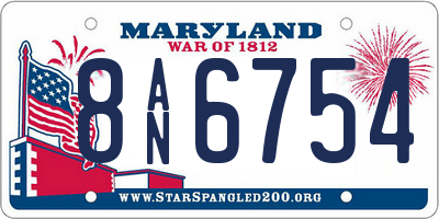 MD license plate 8AN6754