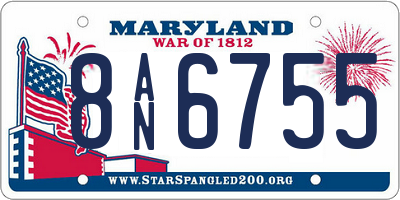 MD license plate 8AN6755