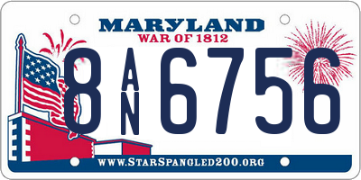 MD license plate 8AN6756