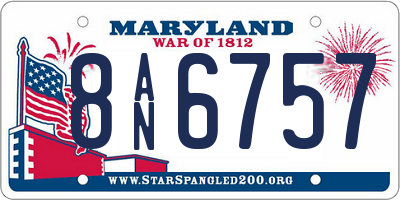 MD license plate 8AN6757