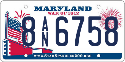 MD license plate 8AN6758