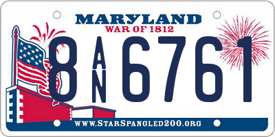 MD license plate 8AN6761