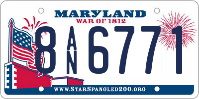 MD license plate 8AN6771
