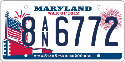 MD license plate 8AN6772