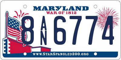 MD license plate 8AN6774