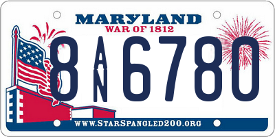 MD license plate 8AN6780