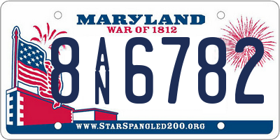 MD license plate 8AN6782