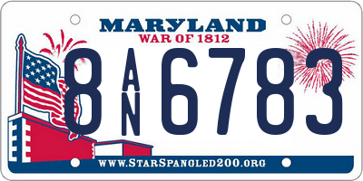 MD license plate 8AN6783