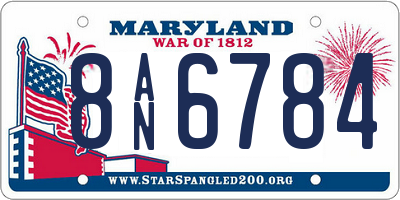 MD license plate 8AN6784