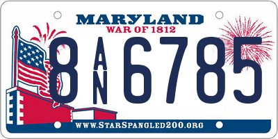MD license plate 8AN6785