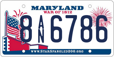 MD license plate 8AN6786
