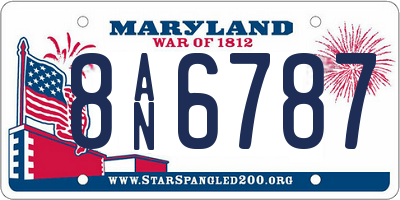 MD license plate 8AN6787