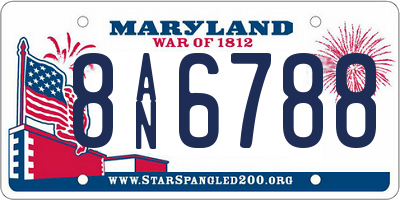 MD license plate 8AN6788