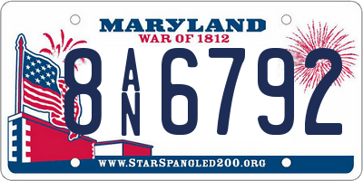 MD license plate 8AN6792