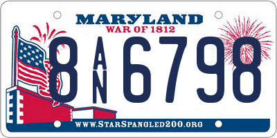 MD license plate 8AN6798