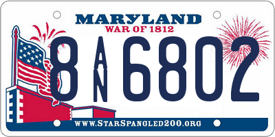 MD license plate 8AN6802